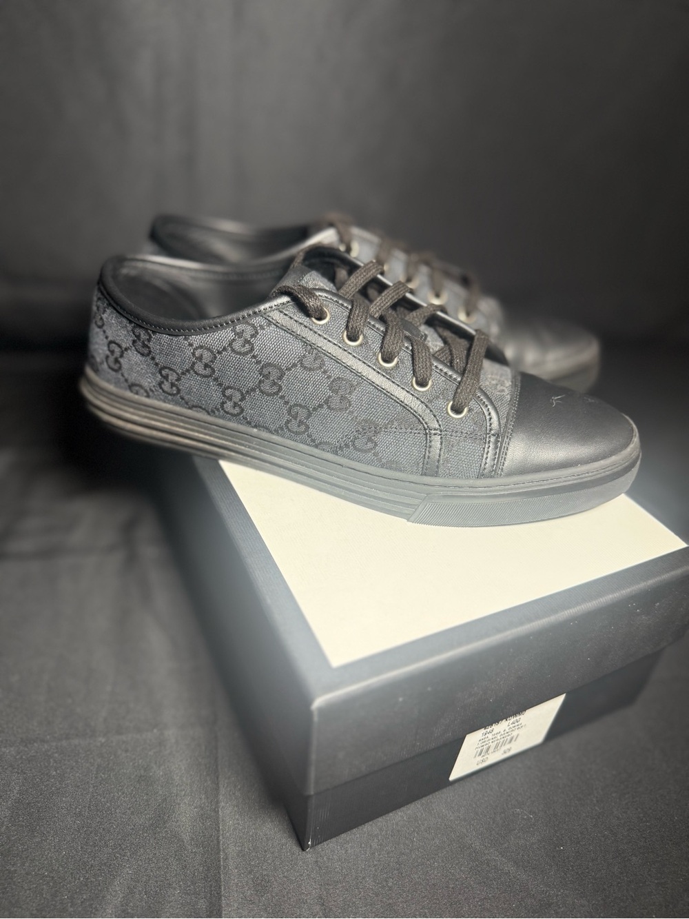 Gucci Black GG Canvas Low-Top Sneakers - Monogram Detail